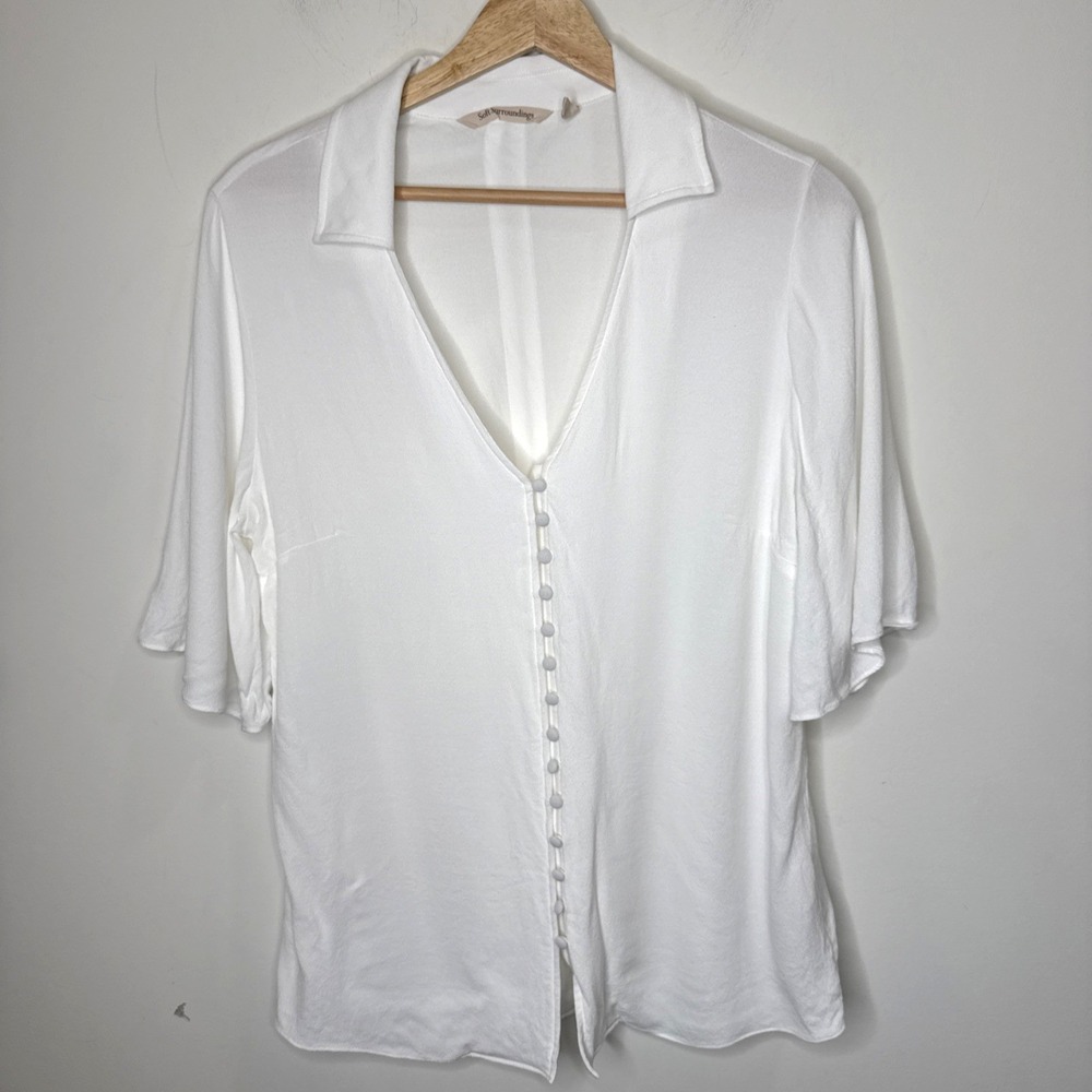 Soft Surroundings Button‎ Blouse Top Women's S Office Business Career Academia